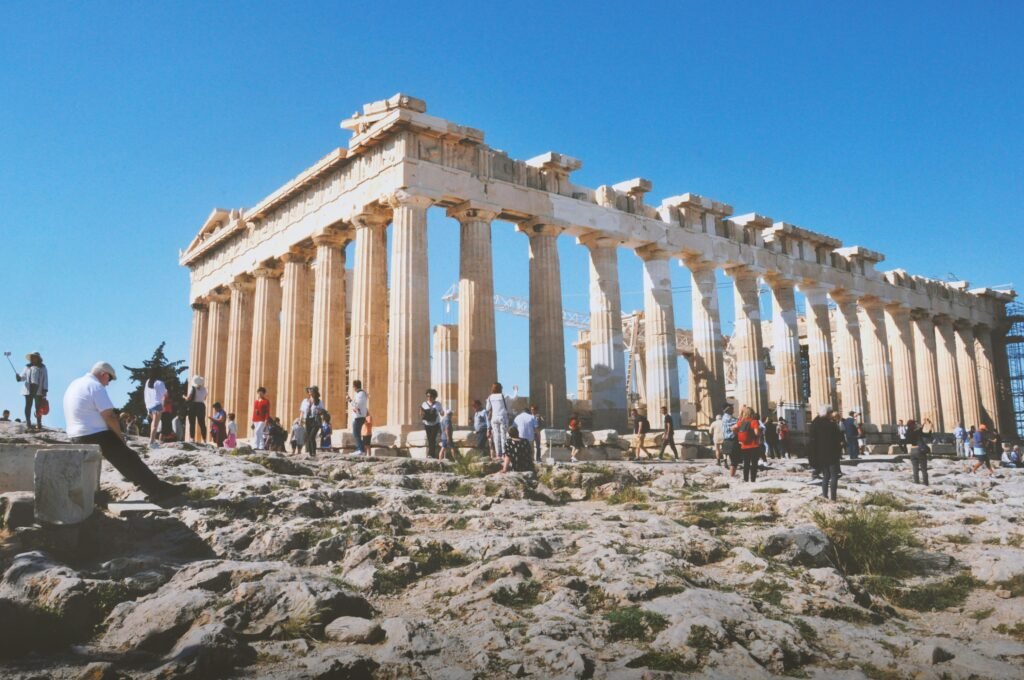 Acropolis Athens Greece - Ancient Greek citadel with Parthenon and Erechtheion.